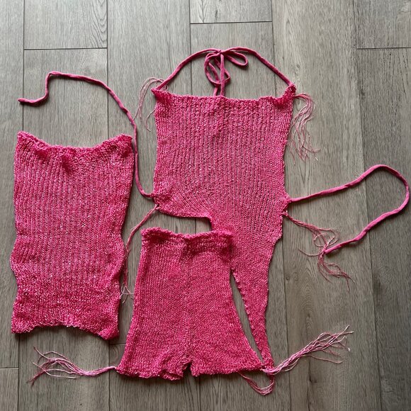 Hooded Boho Sequin Mesh Asymmetrical Matching Set Shorts Festival EDM Rave - Picture 7 of 7